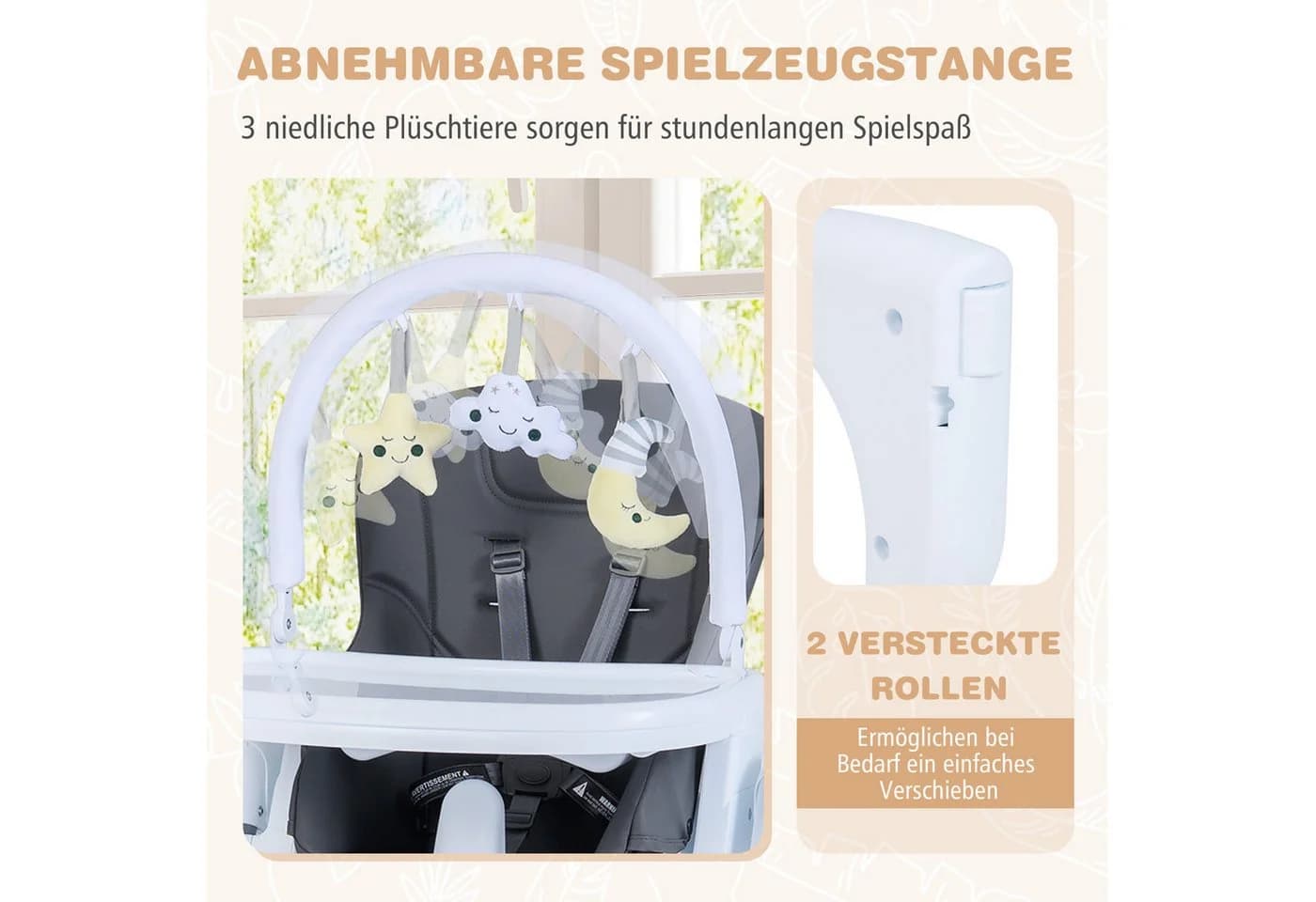 COSTWAY Kinderhochstuhl Klappbar Grau - Bild 5