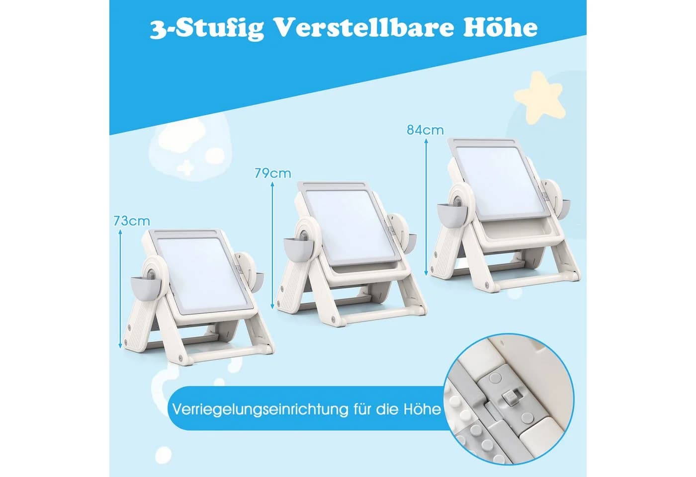 COSTWAY Kindersitzgruppe 6-in-1 Kindertisch Set mit Stuhl, klappbar - Bild 4