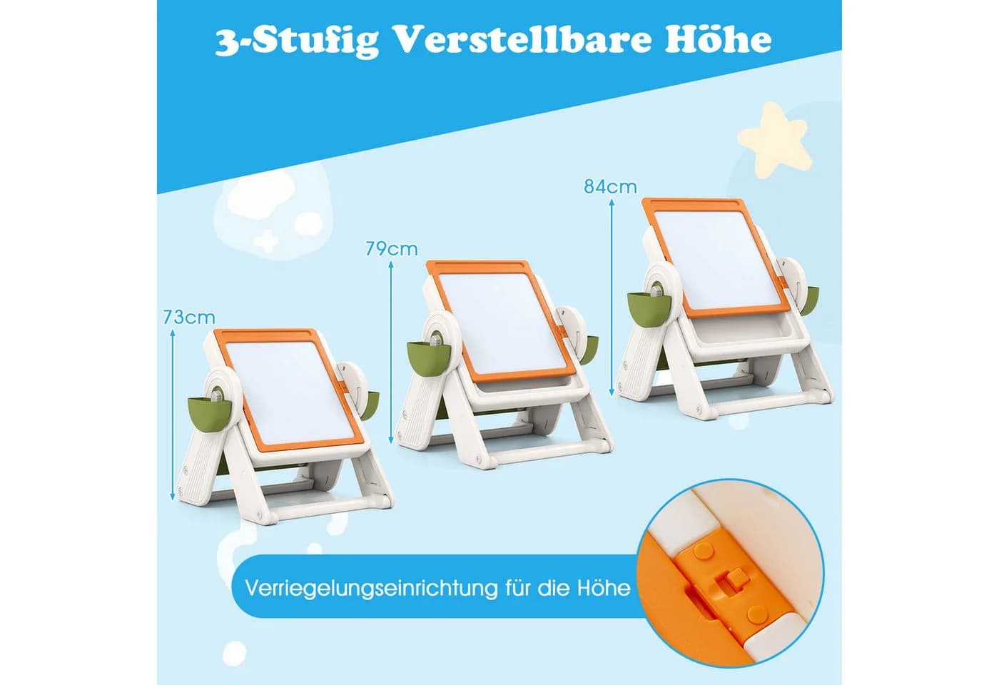 COSTWAY 6-in-1 Kindertisch Set mit Stuhl, klappbar - Bild 4