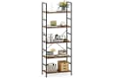 COSTWAY Bücherregal Standregal Metall Holz 160cm Braun Schwarz Bild 2