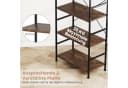 COSTWAY Bücherregal Standregal Metall Holz 160cm Braun Schwarz Bild 4