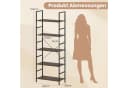 COSTWAY Bücherregal Standregal Metall Holz 160cm Braun Schwarz Bild 5
