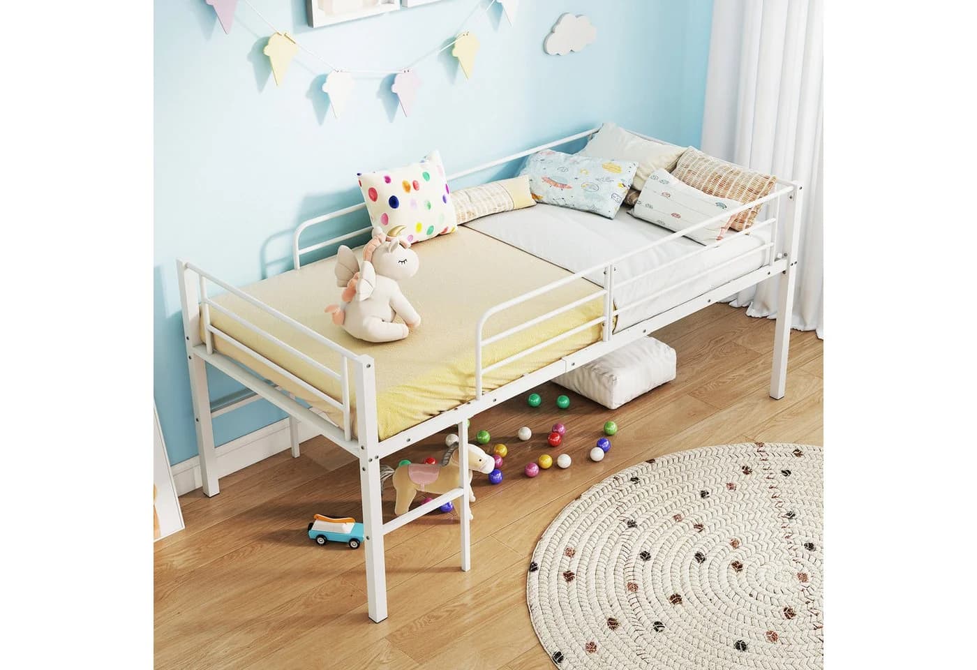 COSTWAY Hochbett Kinderbett mit Sicherheitsgeländern - Bild 3