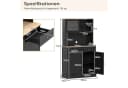 COSTWAY Küchenbuffet 38L Mülleimer Arbeitsplatte Hochschrank Weiß Bild 5