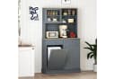 COSTWAY Küchenbuffet 38L Mülleimer Arbeitsplatte Hochschrank Weiß Bild 2