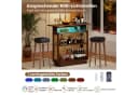 COSTWAY Bartisch LED Hausbar Weinschrank Rattan Braun Bild 1