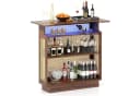 COSTWAY Bartisch LED Hausbar Weinschrank Rattan Braun Bild 2