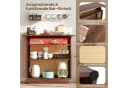 COSTWAY Bartisch LED Hausbar Weinschrank Rattan Braun Bild 4