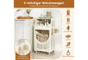 COSTWAY 3-stufiger Wäschekorbwagen 40L Beige Bild 3