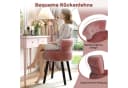 COSTWAY Sitzhocker Samt Rosa gepolstert Holz Bild 3