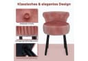 COSTWAY Sitzhocker Samt Rosa gepolstert Holz Bild 5