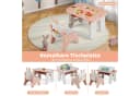 COSTWAY Kindersitzgruppe Spieltisch rosa höhenverstellbar mit Stuhl Bild 1