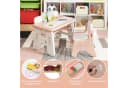 COSTWAY Kindersitzgruppe Spieltisch rosa höhenverstellbar mit Stuhl Bild 3