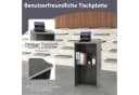 COSTWAY Stehpult Grau mit Ablagefläche und Kabeldurchführung Bild 5