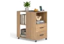 COSTWAY Beistelltisch mit Ladestation & Rollen, 2 Schubladen Bild 2