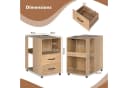 COSTWAY Beistelltisch mit Ladestation & Rollen, 2 Schubladen Bild 3
