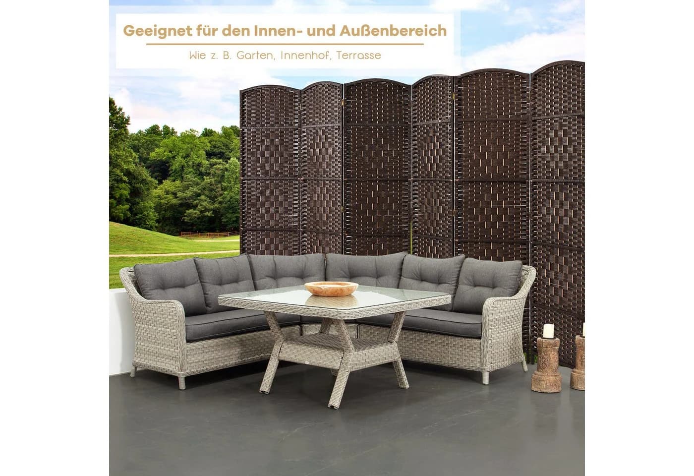 COSTWAY Raumteiler 6 TLG 273x180cm klappbar