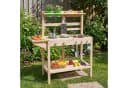 COSTWAY Outdoor-Spielküche Holz Spielküchelset mit Herd, Spüle, Blumentöpfen & Tafel Bild 1