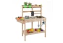 COSTWAY Outdoor-Spielküche Holz Spielküchelset mit Herd, Spüle, Blumentöpfen & Tafel Bild 2