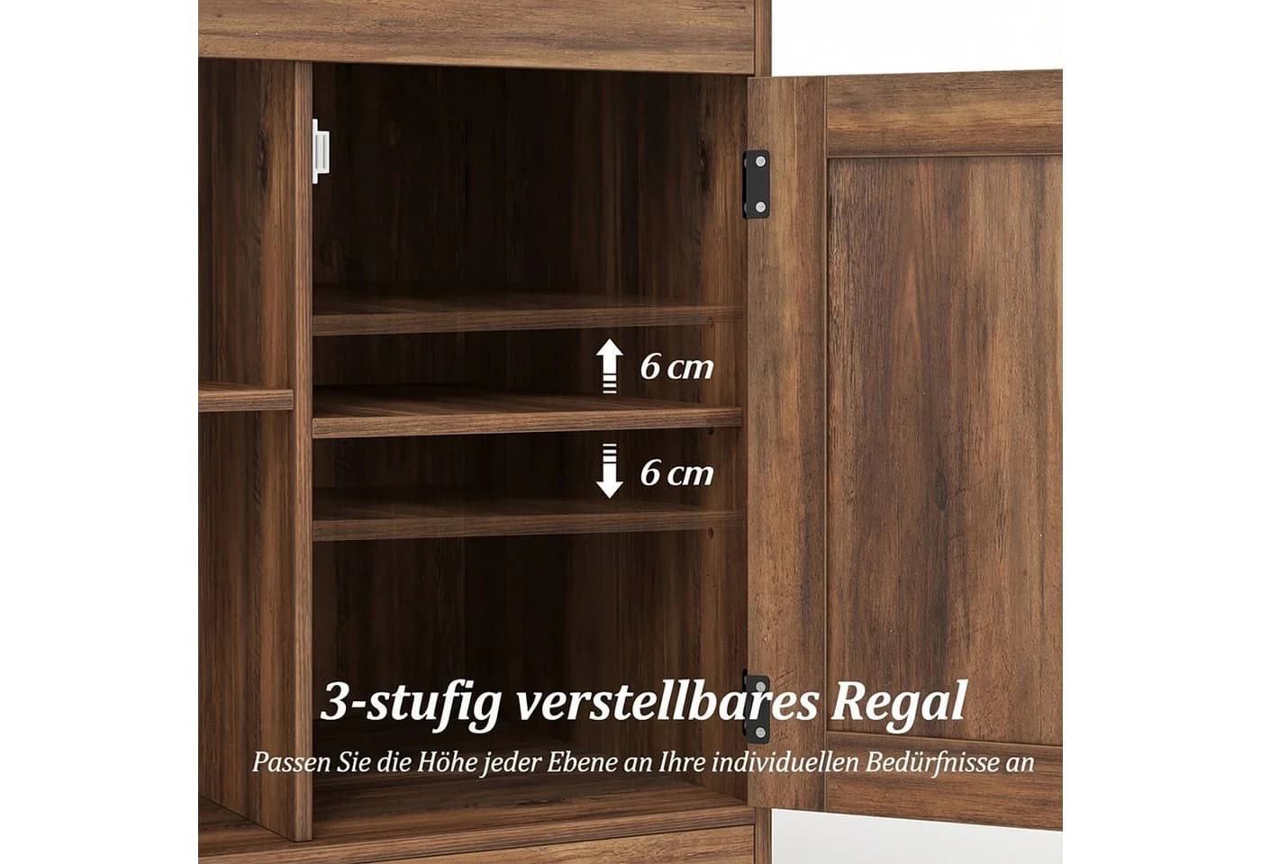 COSTWAY Beistelltisch mit Ladefunktion & verstellbarem Regal - Bild 5