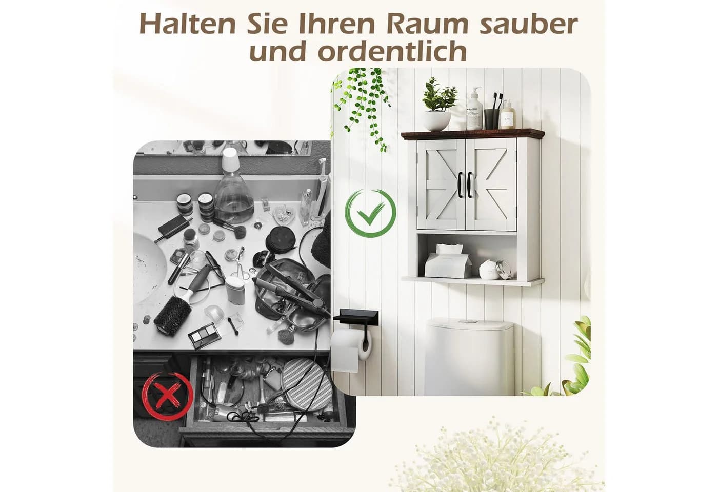 Wandschrank mit 2 Türen und 3 Schubladen - Bild 5