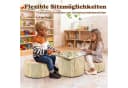 COSTWAY Kindersitzgruppe 3-tlg. Baumstumpf-Hocker Set Beige Bild 3
