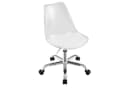 COSTWAY Bürostuhl Klar Weiß Silber Höhenverstellbar Bild 2