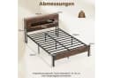 COSTWAY Plattformbett LED-Licht Stauraum-Kopfteil Bild 4