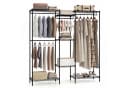 COSTWAY Offener Kleiderschrank Schwarz mit 7 Regalen & 4 Stangen Bild 2