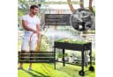 KOMFOTTEU Hochbeet Gartenbeet mit Rollen, Bodenregal & Drainageloch Schwarz/Weiß Bild 3