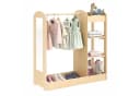 KOMFOTTEU Kleiderständer Kindergarderobe mit Spiegel Weiß/Natur Bild 2