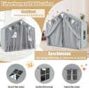KOMFOTTEU Spielzelt Spielhaus mit Türvorhängen, Fenstern & gepolsterter Matte Beige/Grau/Rosa Bild 3