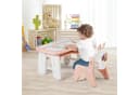 KOMFOTTEU Kindertisch höhenverstellbar Grau/Rosa mit magnetischer Platte Bild 1