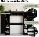 KOMFOTTEU Fächerschrank Toilettenregal Weiß Schwarz Grau Bild 3