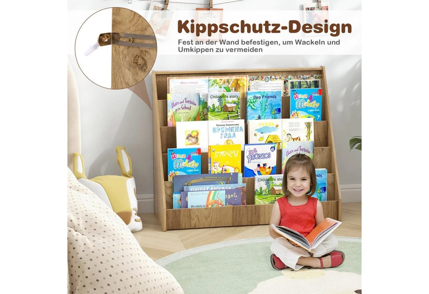 KOMFOTTEU Bücherregal 5-stufig Kinderregal - Bild 3