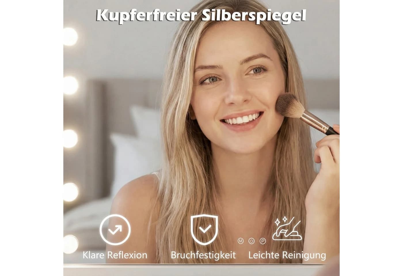 COSTWAY Schminkspiegel mit 3 Lichtfarben Touch-Steuerung - Bild 5