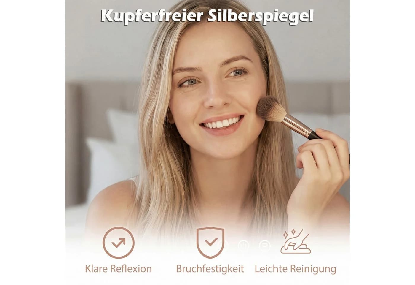 COSTWAY Schminkspiegel mit Licht, 3 Lichtfarben, Einstellbare Helligkeit - Bild 5