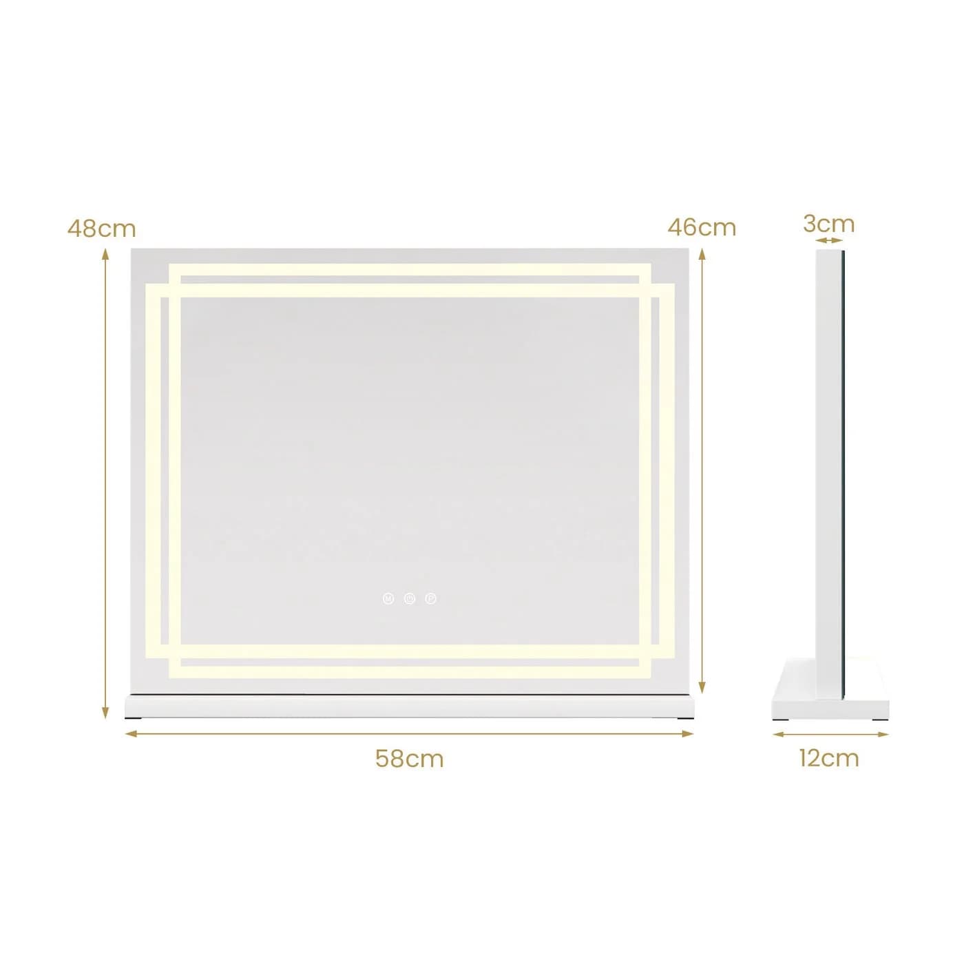 COSTWAY LED Schminkspiegel Weiß 3-farbig Dimmbar - Bild 3