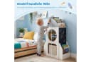 COSTWAY Kinderregal Raketen-Design mit Tafel Grau/Weiß Bild 3