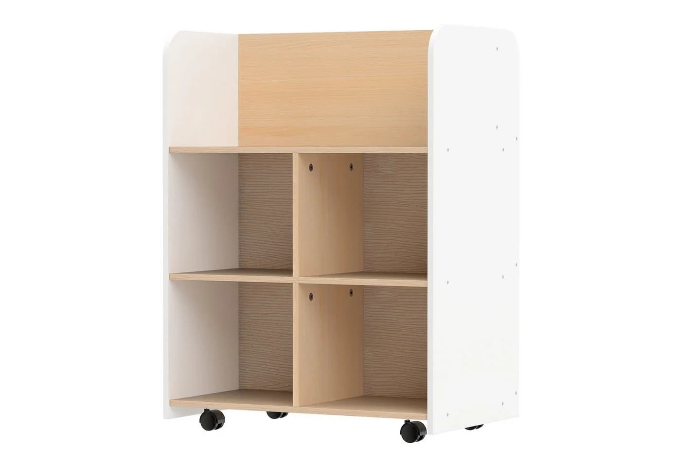 COSTWAY Kinderregal Weiß Montessori Buchregal mit Rollen - Bild 2