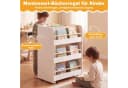 COSTWAY Kinderregal Weiß Montessori Buchregal mit Rollen Bild 4