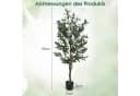 COSTWAY Kunstbaum Olivenbaum 150 cm Grün mit Zementtopf Bild 5