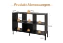 COSTWAY Bücherregal 6 Fächer Schwarz Verstellbar Bild 3
