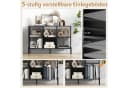 COSTWAY Bücherregal 6 Fächer Schwarz Verstellbar Bild 4