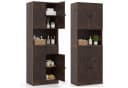 COSTWAY Badkommode Hochschrank 60x35x171,5cm Rustikal Braun Bild 2
