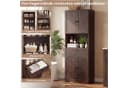 COSTWAY Badkommode Hochschrank 60x35x171,5cm Rustikal Braun Bild 4