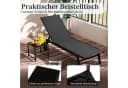 COSTWAY Gartenliege-Set 2 St. Verstellbar mit Tisch, Rollen Bild 4