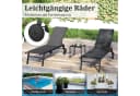 COSTWAY Gartenliege-Set 2 St. Verstellbar mit Tisch, Rollen Bild 5