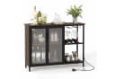 COSTWAY Weinschrank mit LED & Steckdosen 110cm Bild 2