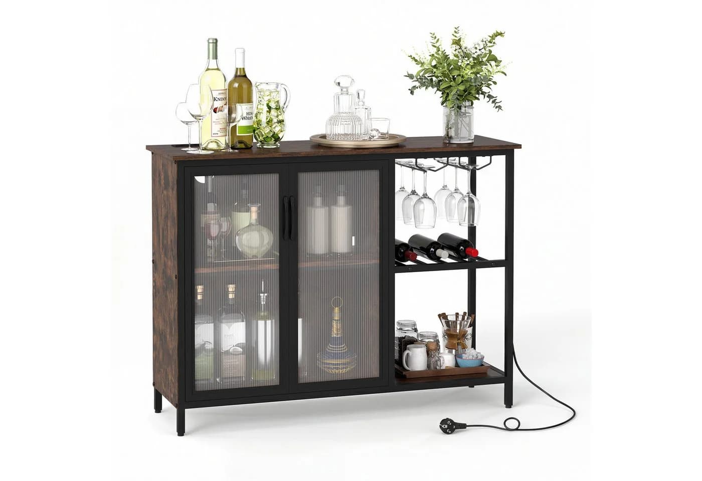 COSTWAY Weinschrank mit LED & Steckdosen 110cm - Bild 2